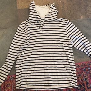 J Crew blue striped hoodie long sleeve